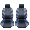 Универсални Калъфи за Предни Седалки с Масажор - Висококачествен Текстилен Материал Сиво-Черно - Avtozona