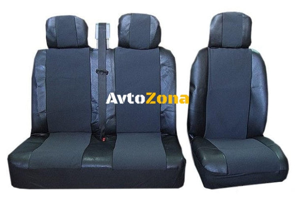 Универсални калъфи/тапицерия 2-1 за предни седалки Черни,Текстил/Еко кожа - Avtozona