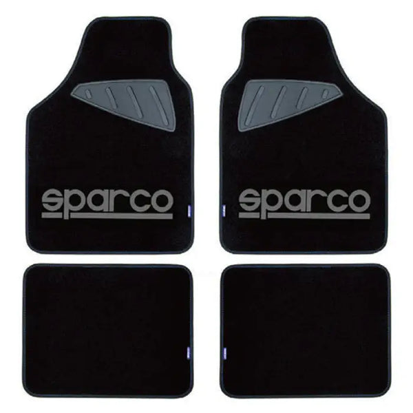 Универсални мокетни стелки Sparco SPC1902A черно-сиви 4 части - Avtozona