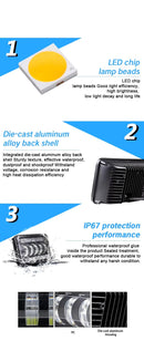 Универсалeн 5 инча ЛЕД LED фар лампа халоген 12V-24V къси/дълги с DRL дневни