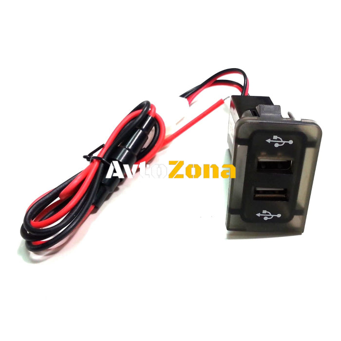 USB зарядно с два USB изхода за автомобил Голф 4/Бора 4 VW Golf 4 Bora 4 Син Цвят - Avtozona