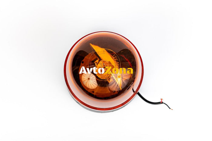 Въртяща Сигнална Аварийна Оранжева Лампа Маяк с Крушка 12V - 24V Ø 146mm - Avtozona
