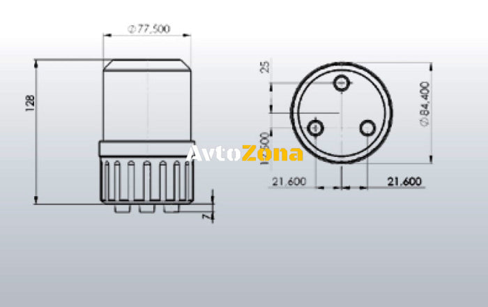 Въртяща Сигнална Аварийна Оранжева Лампа Маяк с Крушка 24V Ø 84.4mm - Avtozona