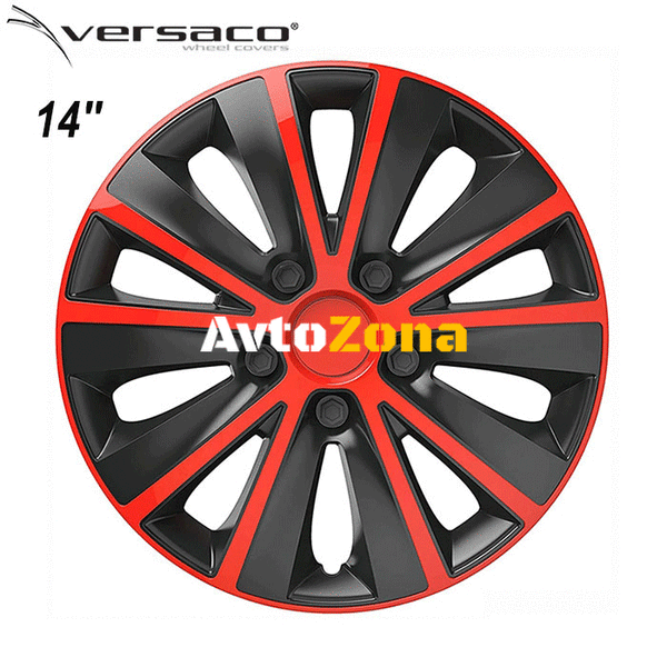 14’’ Тасове за джанти Versaco Rapid Red / Black - 4бр. в к-т - Avtozona