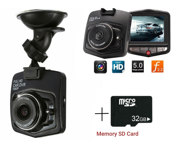 Видеорегистратор цифрова видеокамера рекордер Full HD 1080 + 32 GB Micro SD Card карта с памет 6.5 х 7 см 12/24V - Avtozona