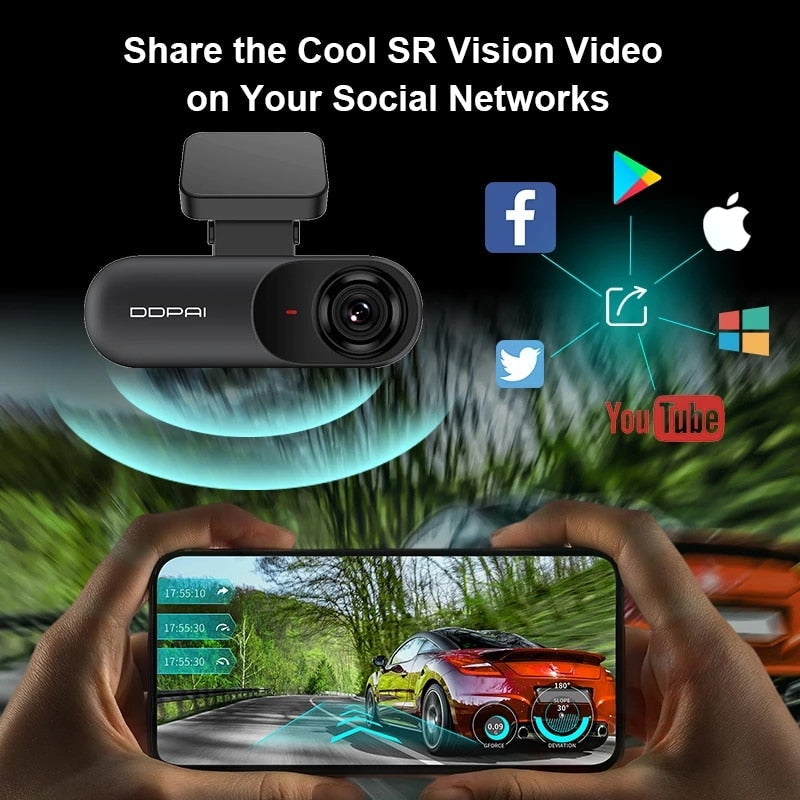 Видеорегистратор за МПС Xiaomi DDPAI Dash Cam Mola N3 1600P HD 2K GPS Wifi - Avtozona