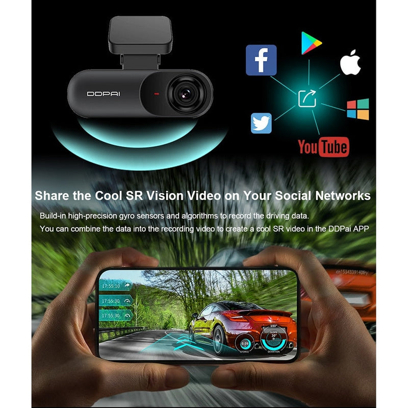 Видеорегистратор за МПС Xiaomi DDPAI Dash Cam Mola N3 1600P HD 2K GPS Wifi - Avtozona