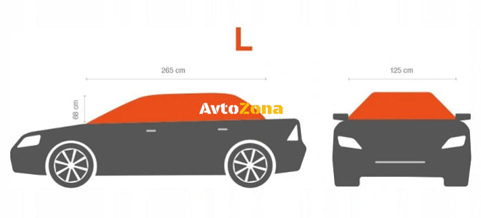 Покривало полукалъф CarPassion за автомобил размер L сиво - Avtozona