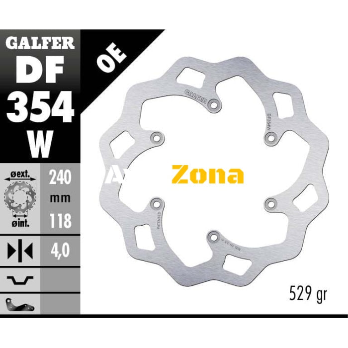 Заден спирачен диск Galfer WAVE FIXED 240x4mm DF354W - Avtozona