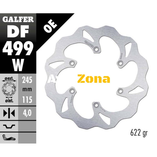 Заден спирачен диск Galfer WAVE FIXED 245X4MM DF499W - Avtozona