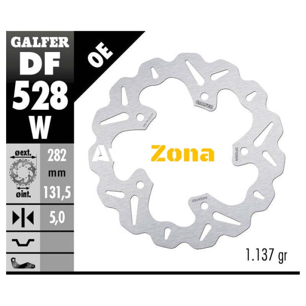 Заден спирачен диск Galfer WAVE FIXED 282x5mm DF528W - Avtozona