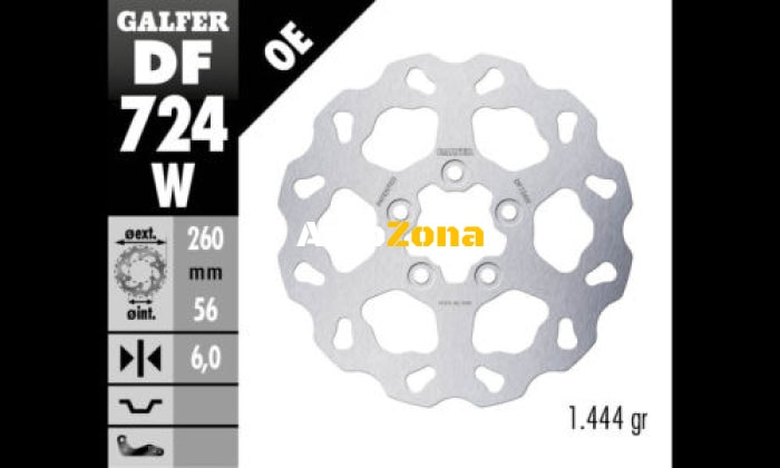 Заден спирачен диск Galfer WAVE FIXED DISC WAVE FIXED 260x6mm DF724W - Avtozona