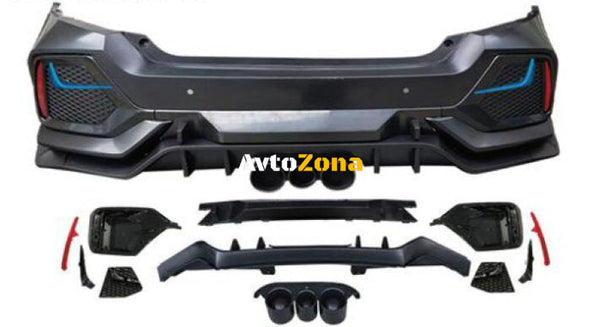 ЗАДНА БРОНЯ ЗА HONDA CIVIC (2016-2021) - TYPE-R ДИЗАЙН - Avtozona