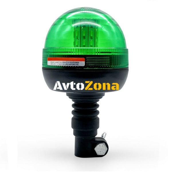 Зелена LED ЛЕД Аварийна Сигнална Лампа Маяк Буркан с 40 Диода и 3 Режима На Светлина 12V - 24V Е-Mark E9 - Avtozona
