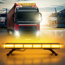 76.2 см 56 LED ЛЕД мощна аварийна диодна сигнална лампа блиц 12-24V 15 режима на работа жълта оранжева светлина E-Mark Е9 за пътна помощ