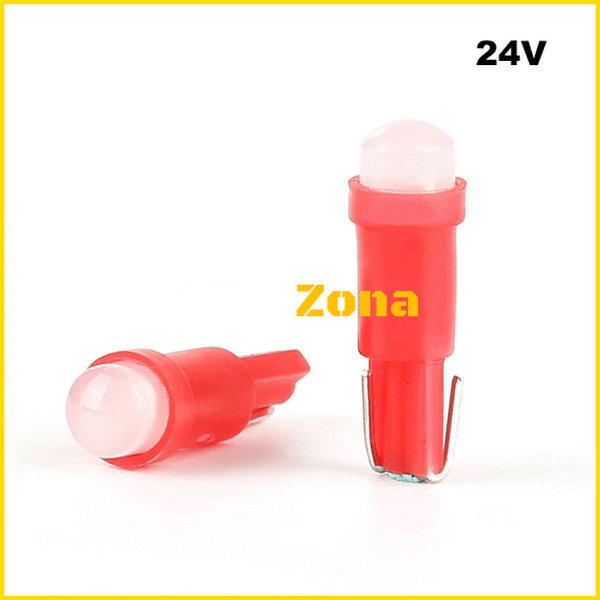 Диодни крушки за табло 24V - 2бр/кт - Червен цвят - Avtozona