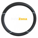 Калъф за волан - Черен с перфорирана зона и сиви акценти - Avtozona