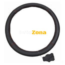 Черен калъф за волан на камион - кожен с червен шев - Avtozona